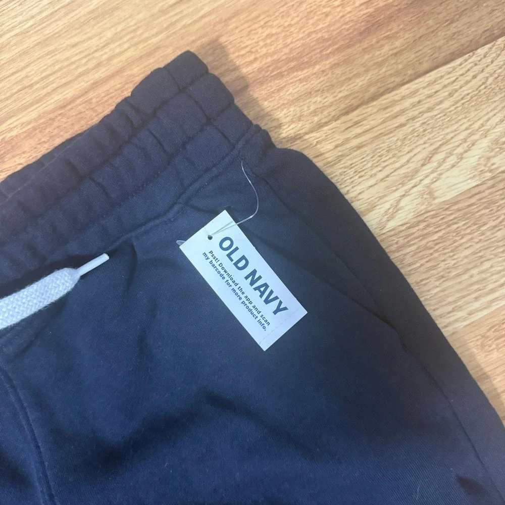 Old Navy Boys Navy Blue Fleece Jogger Pants Size Medium 8 NWT Drawstring Pockets